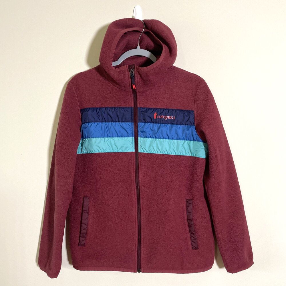 Cotopaxi Women's Teca Fleece Jacket  Red & Blue Sz S Hooded Full Zip Outdoors